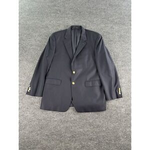 Ralph Lauren Blazer 46 L Navy Wool Gold Button Crest Logo School Uniform Jacket